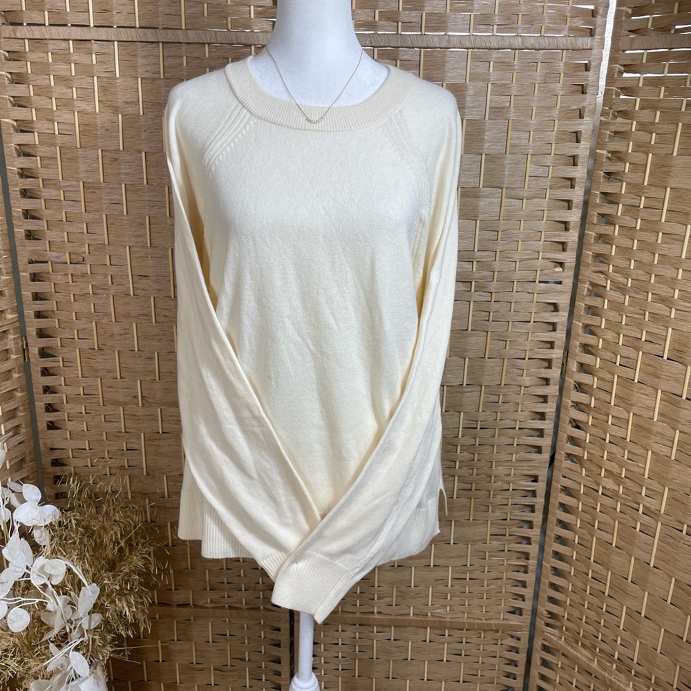 J. Crew Cream Crewneck Knit Sweater